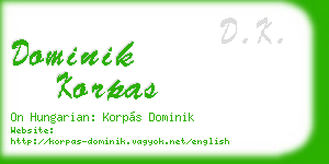 dominik korpas business card
