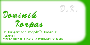 dominik korpas business card
